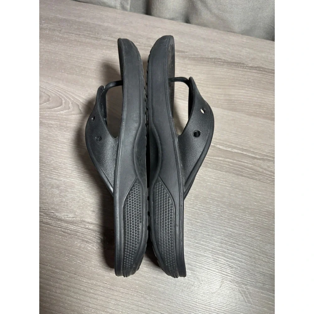 Crocs Crocband Flip Flops Black Women 11 Men 9 Sporty Casual Sandals Comfort